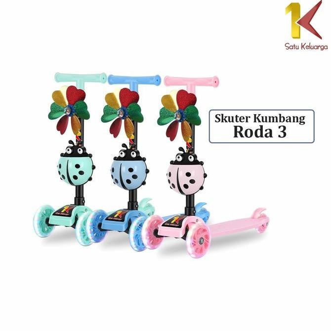 tersedia sk m95 mainan skuter otopet anak kumbang anak roda 3 bisa lipat lampu roda led plastik toys