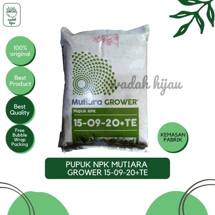 

Terlaris Pupuk Meroke Npk Mutiara Grower 15-09-20+Te Kemasan Pabrik 1 Kg