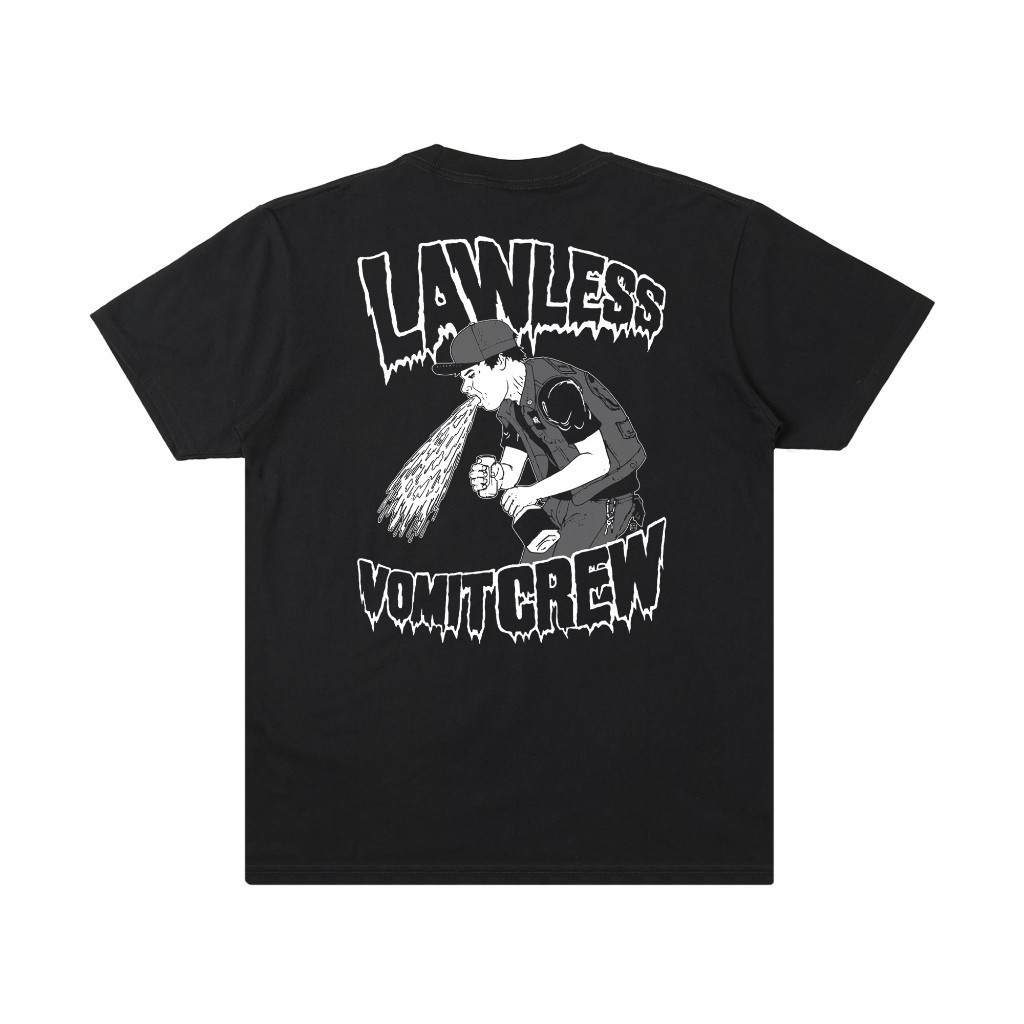 Baju Kaos pria Wanita LAWLESS – VOMIT CREW T-Shirt Cotton Combed 24s | Pinky Project