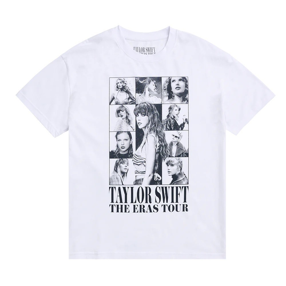 Baju Kaos TAYLOR SWIFT MERCH THE ERAS TOUR WHITE T-Shirt Premium Cotton Combed 24s Original 100% | P