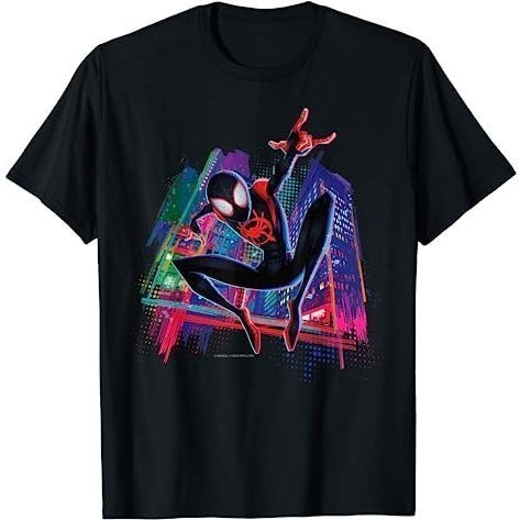 Baju Kaos Marvel Spider-Man Miles Morales Graffiti City T-Shirt Premium Cotton Combed 24s Original 1