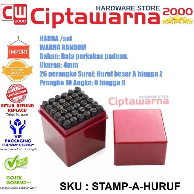 

,,,,,,,] Alat Ketok Angka dan Ketok Huruf ukuran 4mm Steel Stamp - 0-9.A-Z