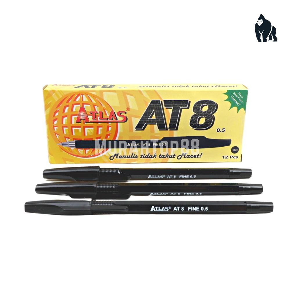 

Ready Pulpen Atlas At8 / Ballpoint Bolpen Pen Pena Semi Gel Hitam [Per Lusin 12 Pcs]