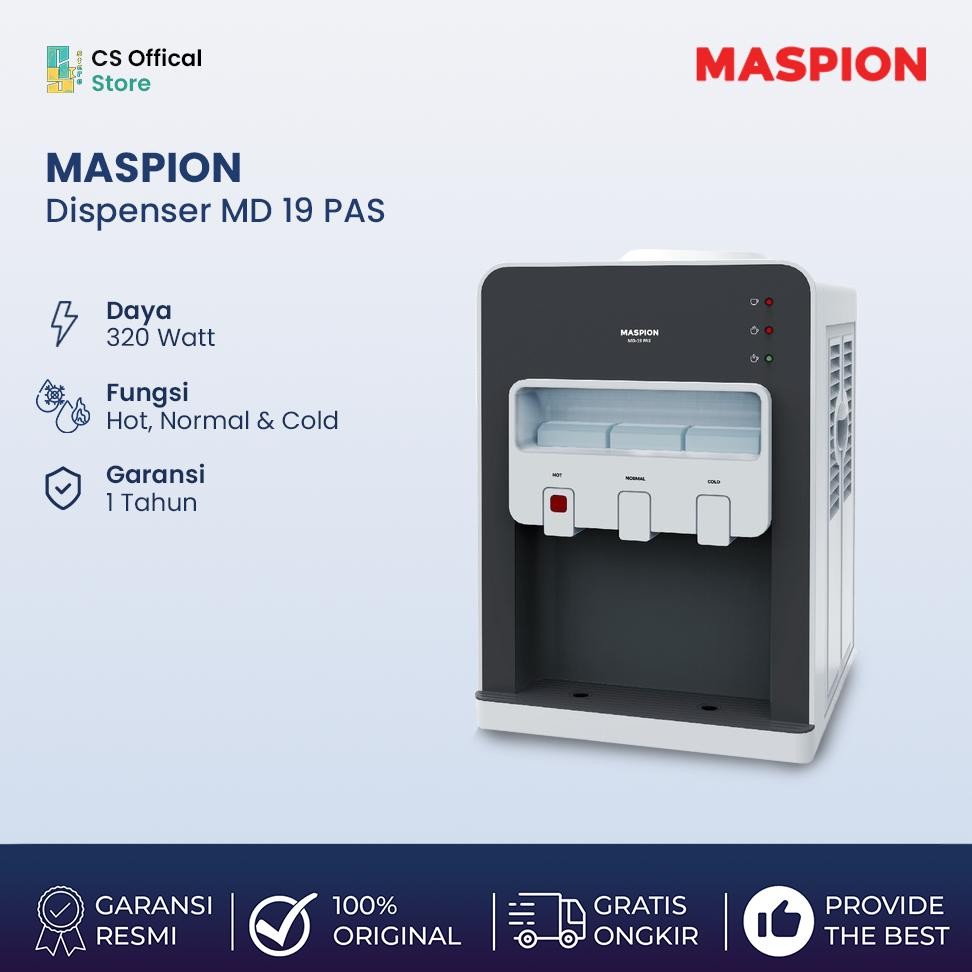 Maspion Dispenser Portable Md-19 Pas Hot Normal And  Cold Murah