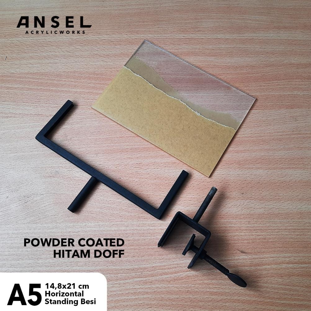 

Ready Ansel Display Harga Pop Acrylic / Akrilik Penjepit Besi Putar Price Tag - A5 Horizontal