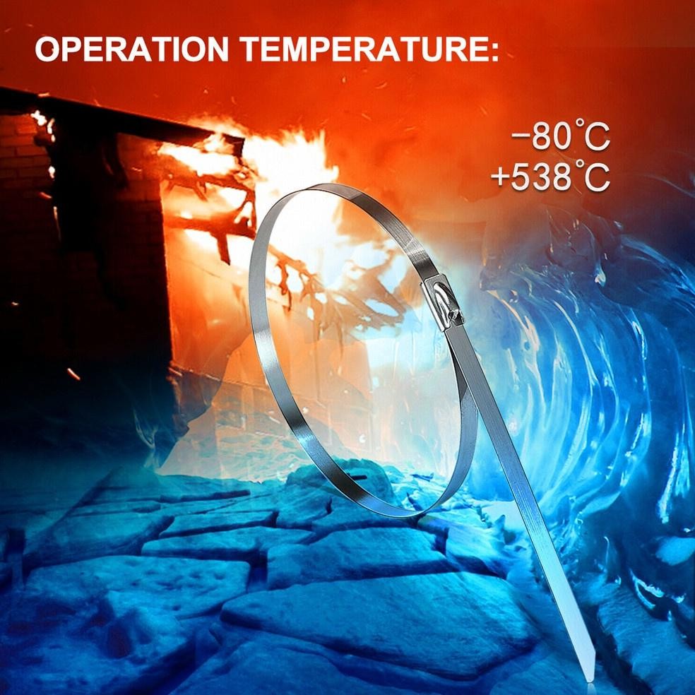 

Ready 50Pcs 15/20/30Cm Kabel Ties Stainless Steel Cable Ties Kabel Tis Steel 304