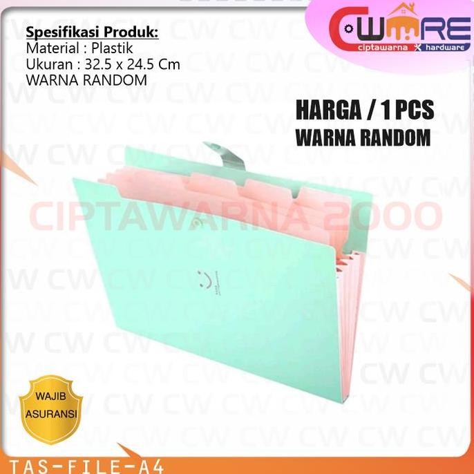 

best seller] Tas File A4 5 Sekat Indeks Bahan Anti Air Desain Gambar Senyum - NATS