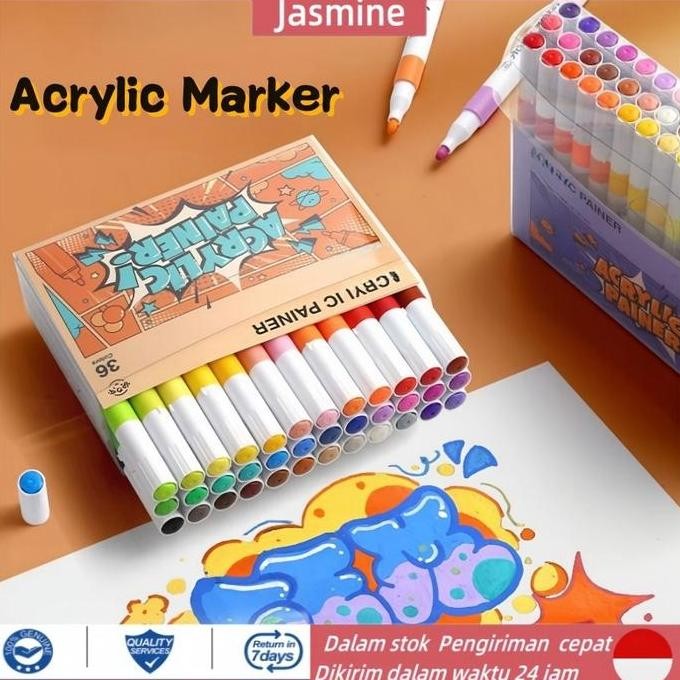 

CODSpidol Acrylic Marker Painer / Grasp Acrylic Markers / Pen Akrilik Marker Painter Set / Pulpen Warna Tahan Air Dan Tahan Lama Stationery
