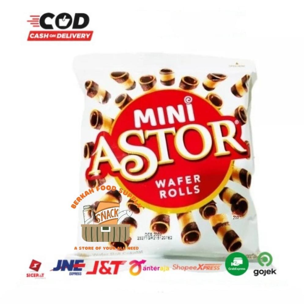 

Ready stok Terlaris ( BERKAH ) MINI ASTOR Wafer Rolls 21 gr Mini Astor Wafer Coklat Roll Snack Cemilan Anak Murah Termurah