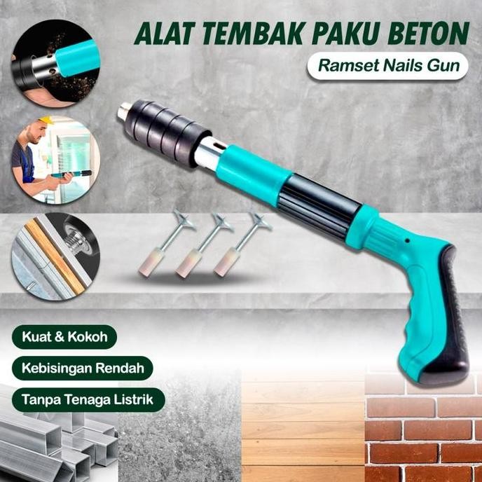 Diskon Ramset Set Alat Tembak Paku Dinding Beton 7,3 Mm Alat Tembak Paku Dinding Beton Kayu Baja Man