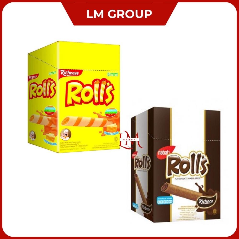 

Ready stok Terlaris Nabati Rolls Wafer Stik Keju/Coklat 1 Box Isi 20 Pcs Termurah