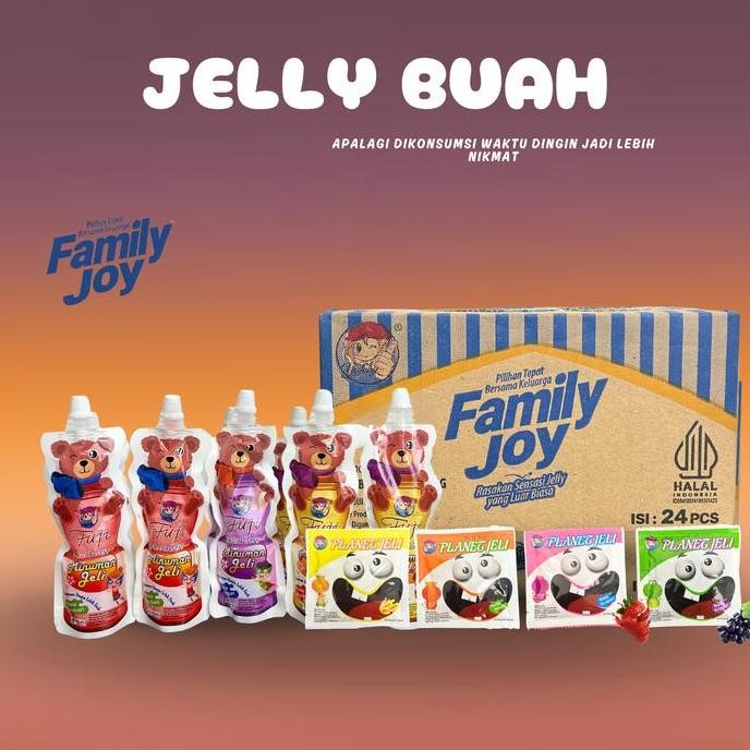 

Terlaris Cod Paket Family Joy Jelly 24 Pcs Minuman Jelly Kemasan Rasa Campur Jelly Rasa Mix Mangga Strawberry Jeruk Anggur Jeli Puding Food Pudding Jagung Susu Apel Orange Makanan