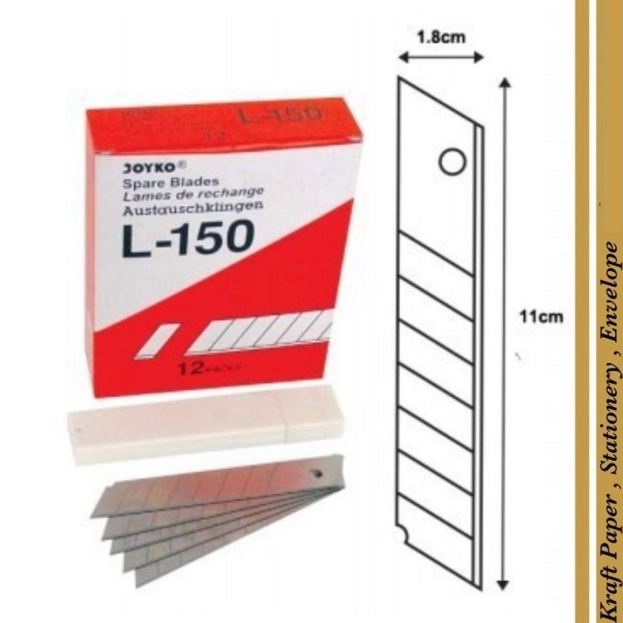 

NEW!!! NEW!!! Cutter Blade Refill Isi Pisau Pemotong Joyko L-150 12 Tube 5 Pcs
