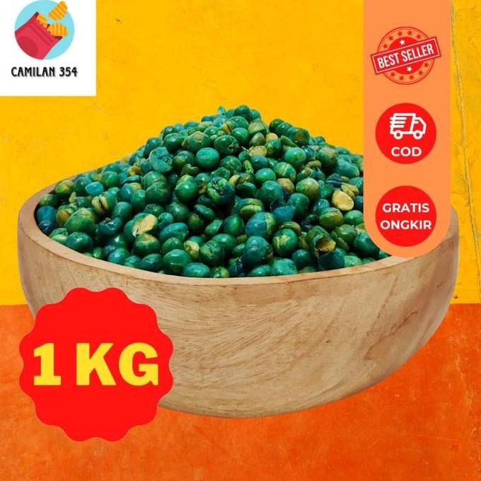 Terlaris [Kiloan] Kacang Polong Hijau Gurih Renyah - 1Kg / Kacang Murah 1000Gram / Cemilan Kiloan Le