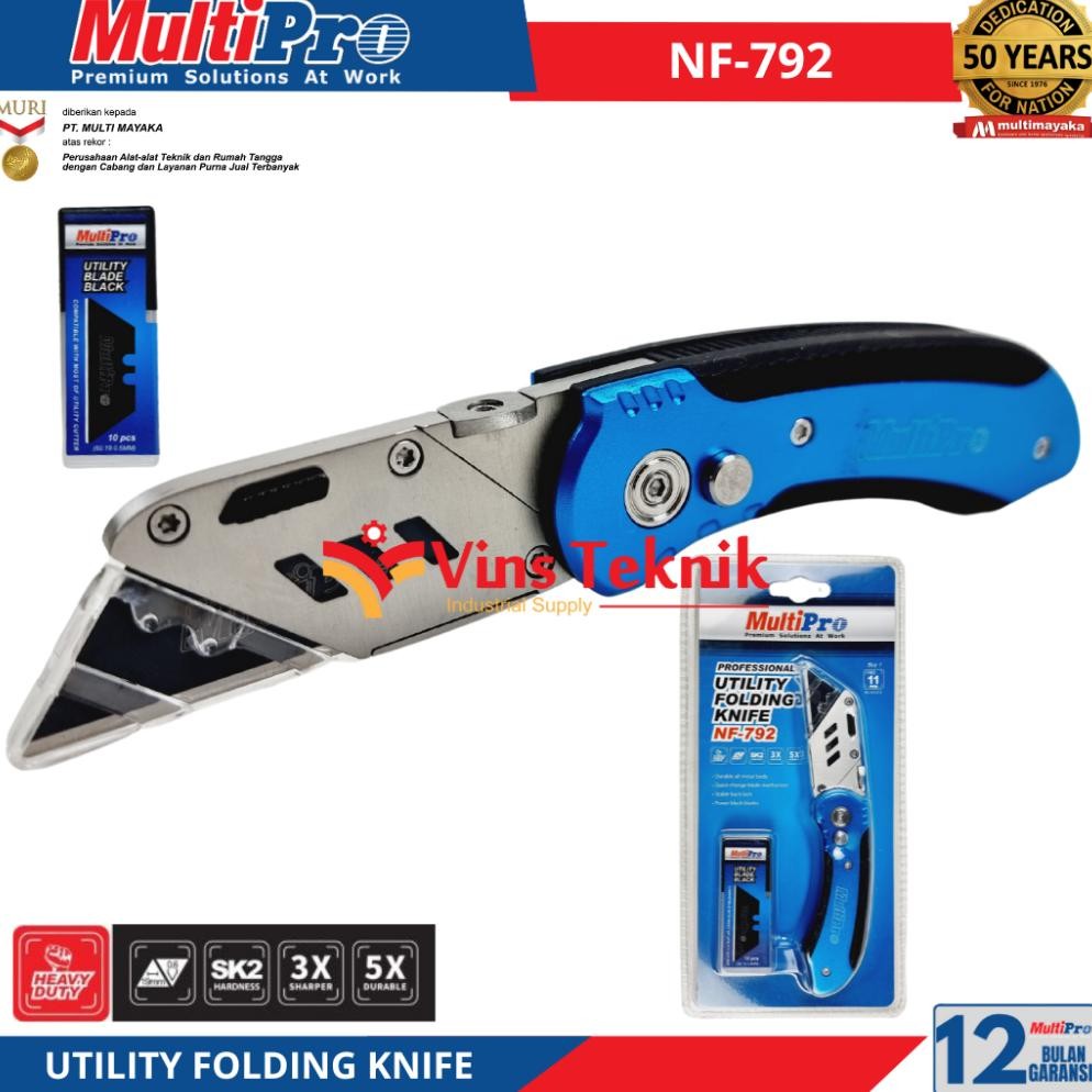 

NEW!!! NEW!!! Cuter Cutter Lipat Utility Folding Knife NF 792 MULTIPRO NF792 HEAVY DUTY