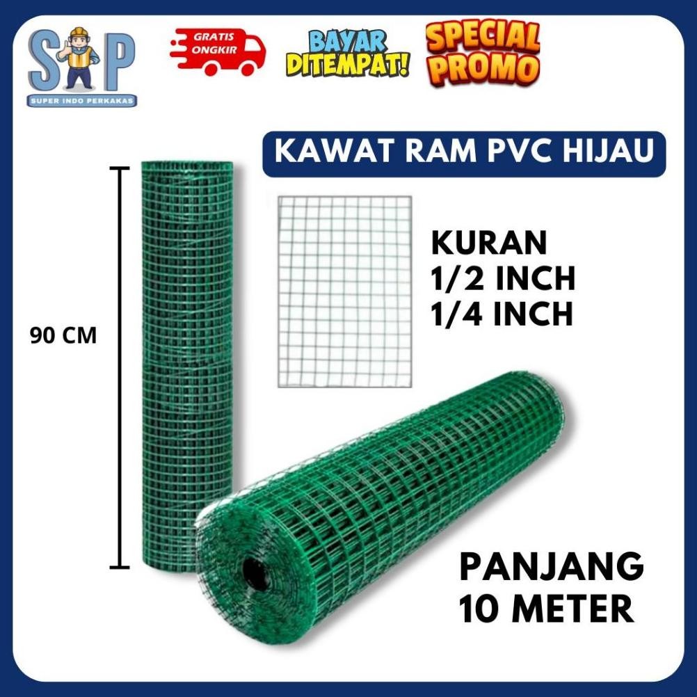 NEW NEW Kawat kandang ayam burung ram loket pvc 1/2, 1/4 inch SIP