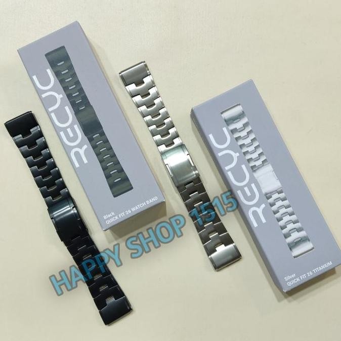 TERMURAH - RECYC QUICK FIT 26 MM TITANIUM Watch Band for Smartwatch Garmin /quickfit 26MM