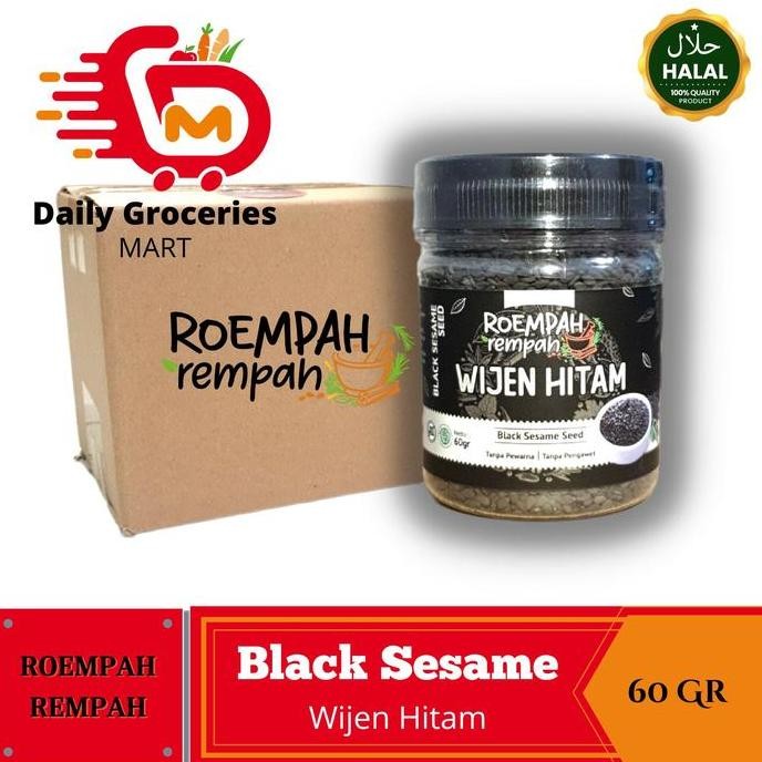 

Terlaris Wijen Hitam Roempah Rempah Black Sesame Seed - Biji Wijen Hitam 60Gr