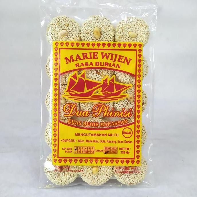 

Terlaris Kue Marie Wijen Rasa Durian Dua Phinisi 220Gr
