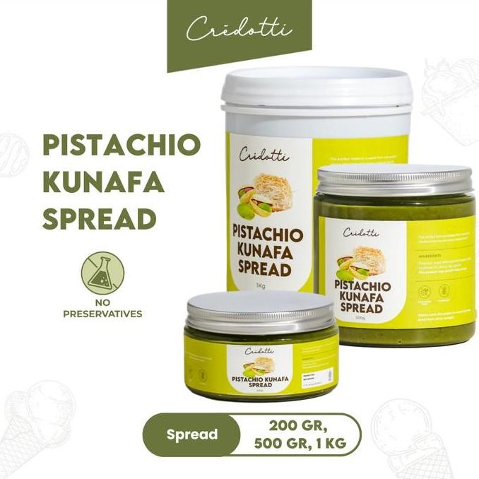 

Produk Baru!! CREDOTTI Spread Pistachio Kunafa Selai Kadaify 200gr - 1Kg
