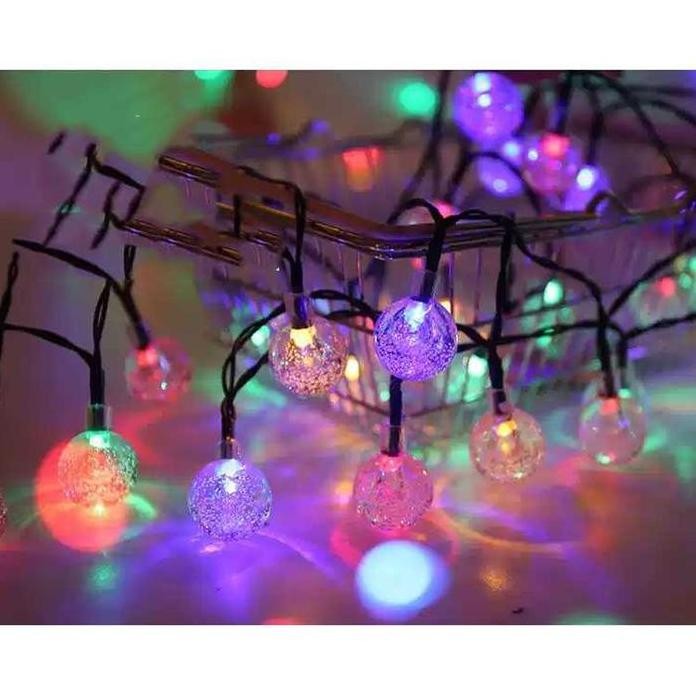 LAMPU HIAS GANTUNG 50 LED 7 METER LAMPU OUTDOOR SOLAR PANEL LAMPU HIAS LED POHON NATAL LAMPU TAMAN S