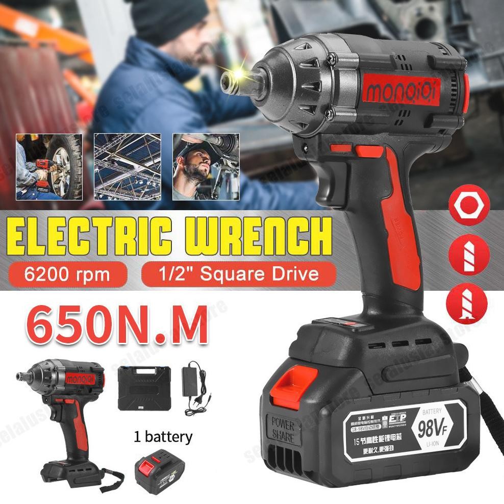 ready bor cas 1 baterai promo impact wrench 98v pembuka baut truck mobil cordless impact 98vf uchiha