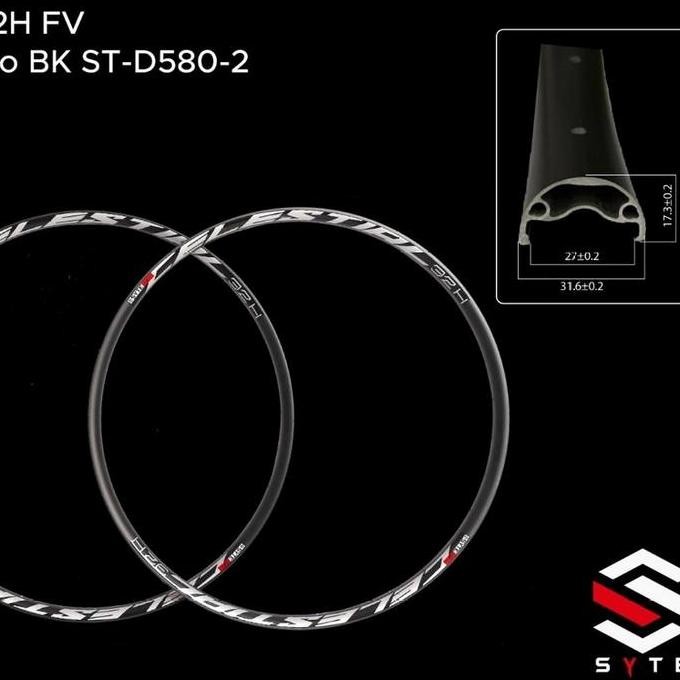 SATU BIJI RIMS SYTE CELESTIAL ST-D580-2 27.5 FV 32H HITAM TERMURAH