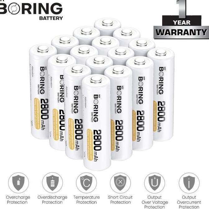 my boring battery aa 2800 mah 16 pack baterai aa rechargeable ori -