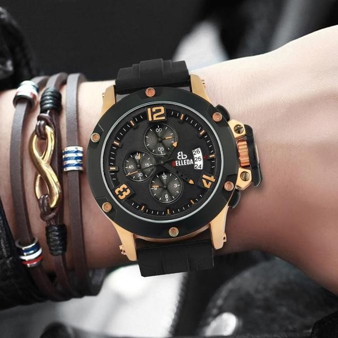 Promo Promo [Buy 1 Get 1] Belleda 9050 Jam Tangan Pria Chrono Aktif Tahan Air 100% Original Man Watc