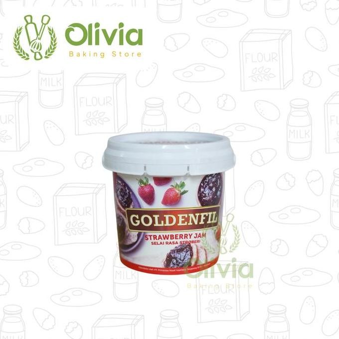 

Produk Baru!! Selai Stroberi/Strawberry jam Goldenfil 1 Kg Bahan Stroberi