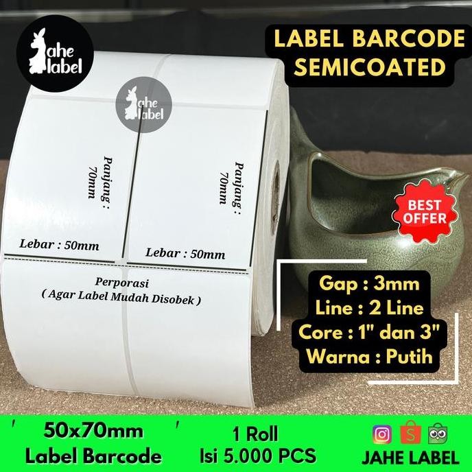 

new label bare 50 x 70mm semicoated stiker label 50x70mm - 5000 pcs