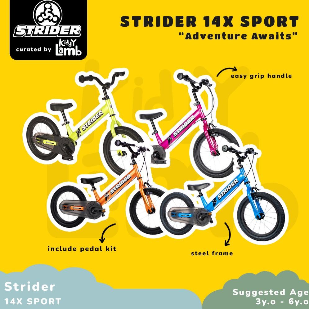 Strider 14x Sport Plus Pedal Kit Bundle / Balance Bike Sepeda Gowes Anak Toddler Kid / Pushbike - KI