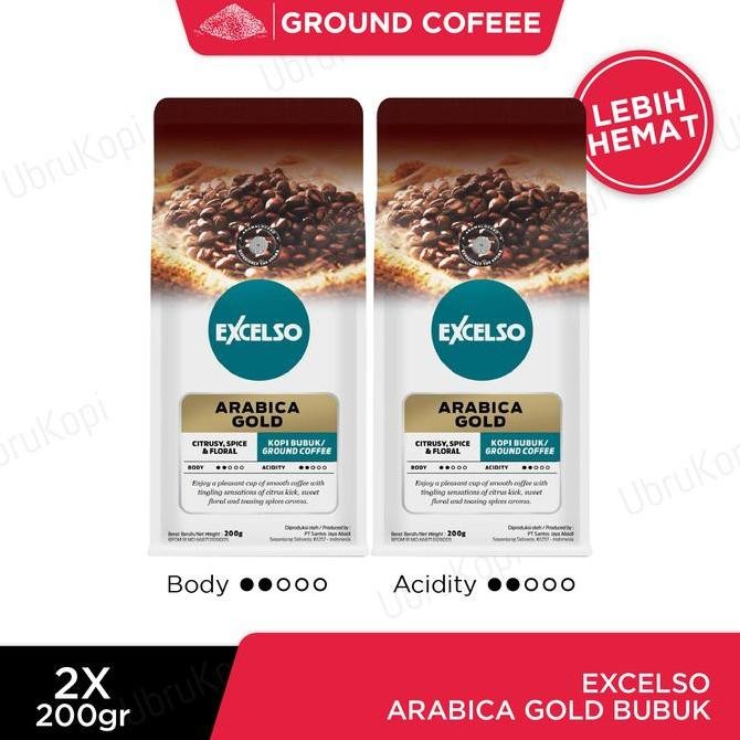 

Excelso Kopi Bubuk Arabica Gold 200g Twin Pack