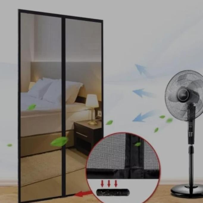 Promo Jumbo Tirai Pintu Magnet Anti Nyamuk Model Perekat 120X240Cm