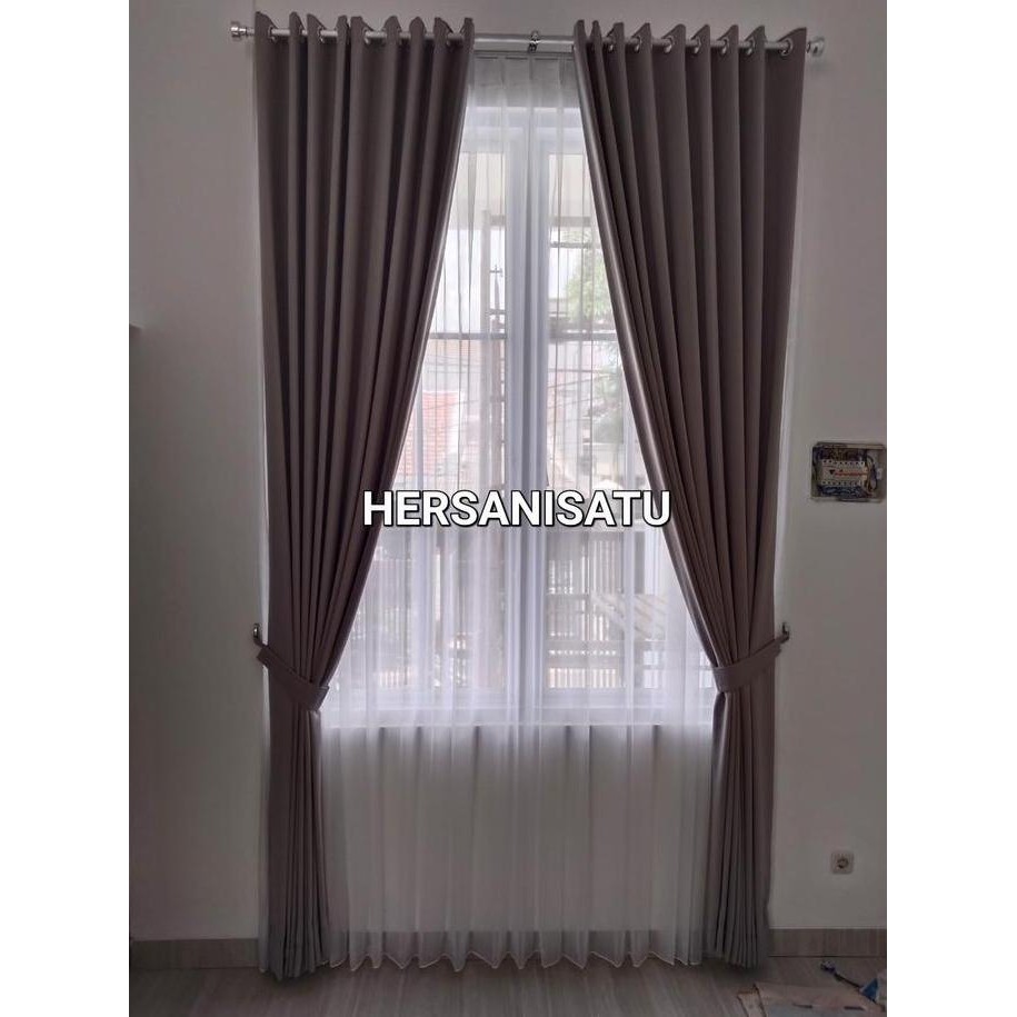 Promo Kain Gorden Vitrase Polos Putih Transparan Jendela Pintu Puring