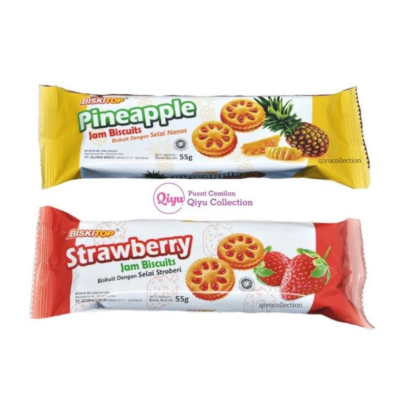 

Super Sale Fuz-611 Biskuit Selai Nanas Strawberry - Jam Biskuit Biskitop 55Gr - Biskuit Selai Murah Termurah