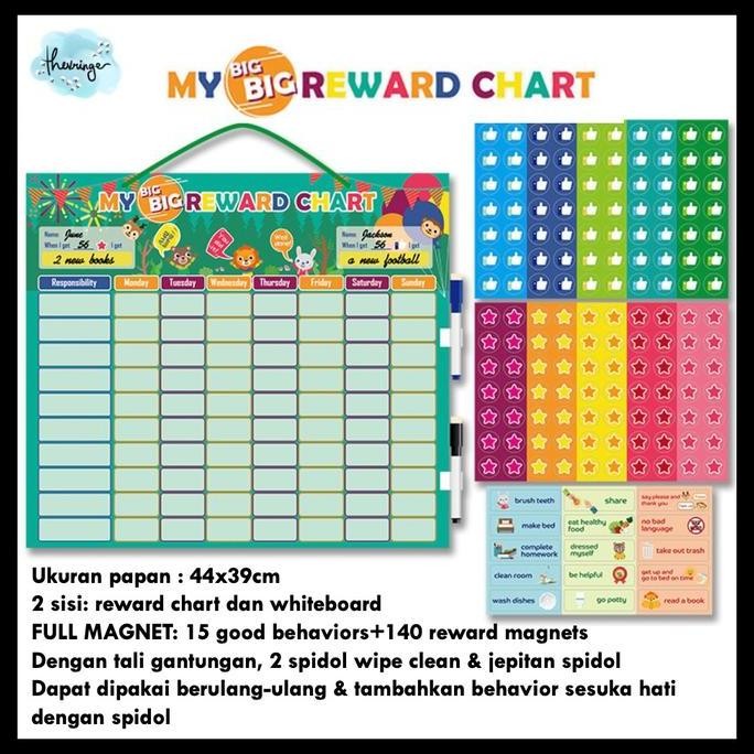 

Jumbo Reward Chart Board Anak Magnetic Papan Penghargaan Disiplin Good habits