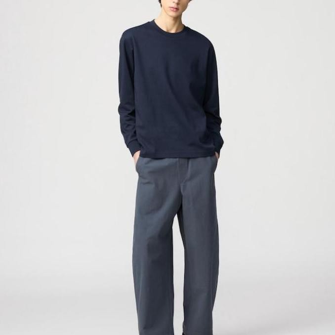 Promo Uniqlo Kaos Airism Katun Tshirt Kerah Bulat Lengan Panjang Original Jastip Sale