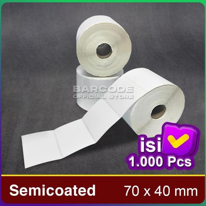 

new label stiker semicoat 70x40mm / 70 x 40 / 70x40 mm 1 line(1slop)