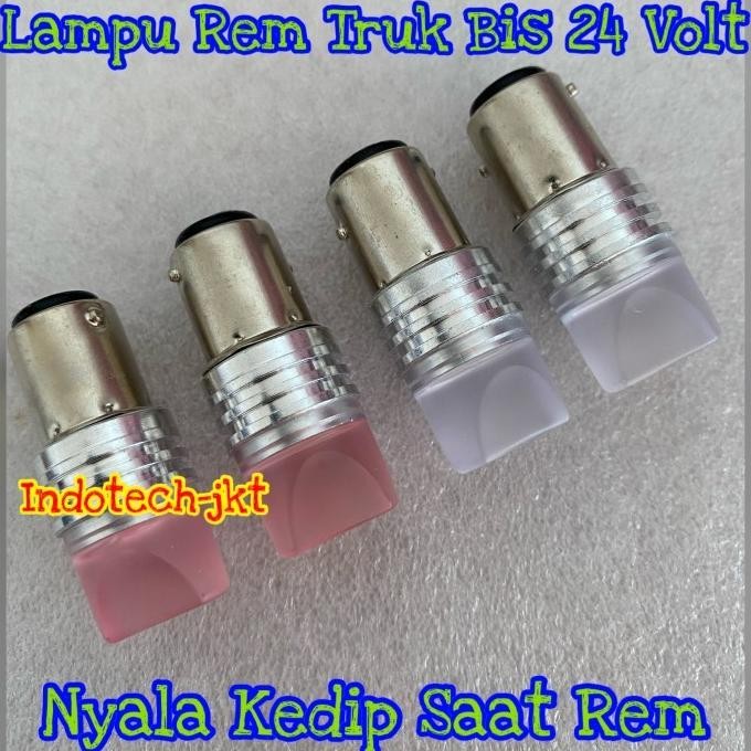 

SEPASANG (2 BIJI) LAMPU REM 24 VOLT BAYONET KAKI 2 MODEL KERAMIK NYALA KEDIP STROBO TERMURAH
