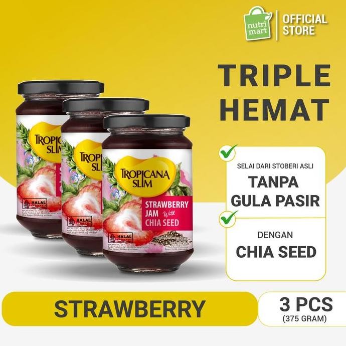 

Produk Baru!! Triple Pack - Tropicana Slim Strawberry Jam 375g - Selai Stroberi