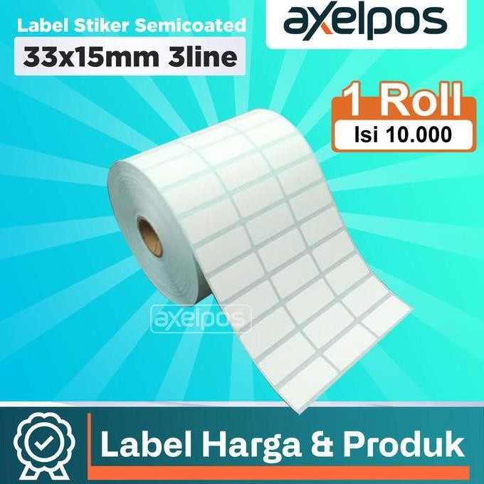 

new label stiker semicoated 3line 33x15mm isi 10.000