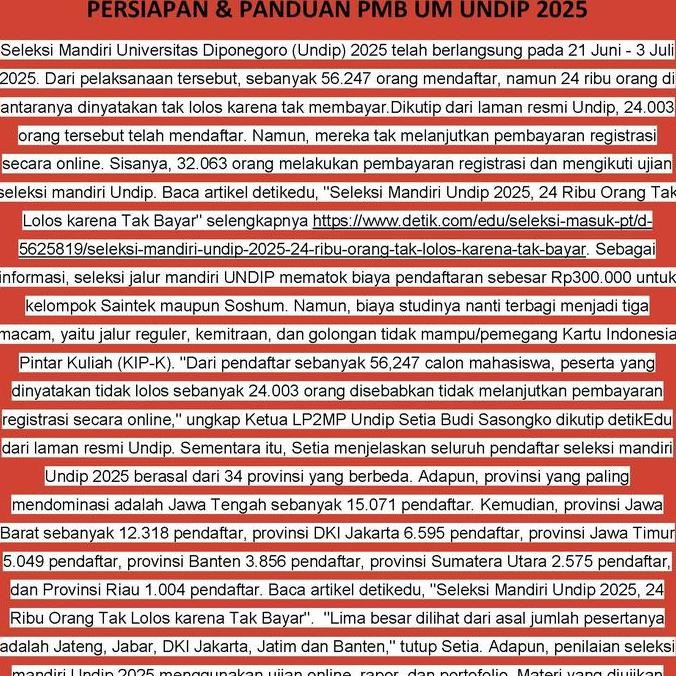 ready stock PERSIAPAN UJIAN SELEKSI MANDIRI UM  UNDIP 2025 PAKET JITU 98% LULUS