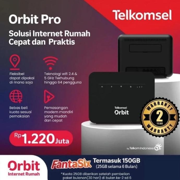 NEW Telkomsel Orbit Pro Modem Wifi 4G High Speed Bonus Data 50gb
