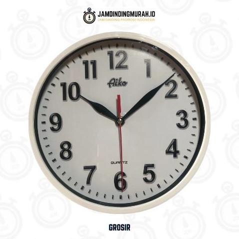 Promo Jam Dinding AIKO 009 Bulat Polos Minimalis Diameter 21.5 cm Putih COD