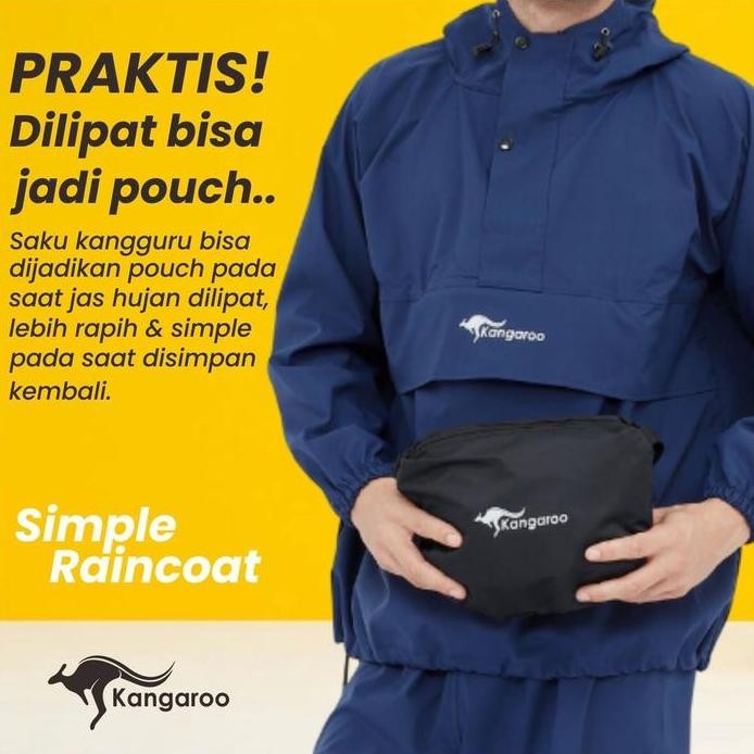Setelan Jas Hujan Kangaroo Kangguru Raincoat Musim Hujan Kangaroo Anti Rembes Premium murah