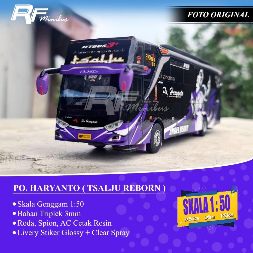 Terlaris Miniatur Bus Po. Haryanto (Tsalju Reborn) Skala 1:50 Murah