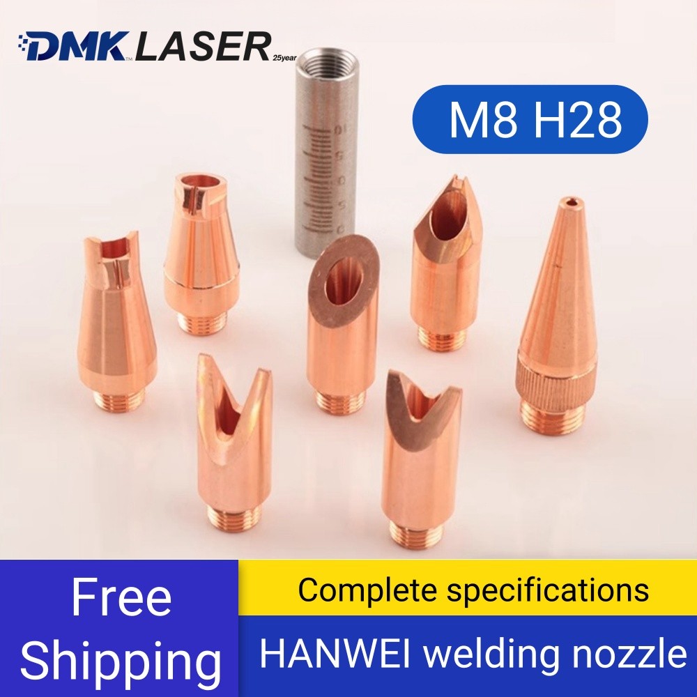 Nosel las laser serat hanwei h28 m8 pengumpan kawat serat genggam kepala las laser aksesori nosel uj