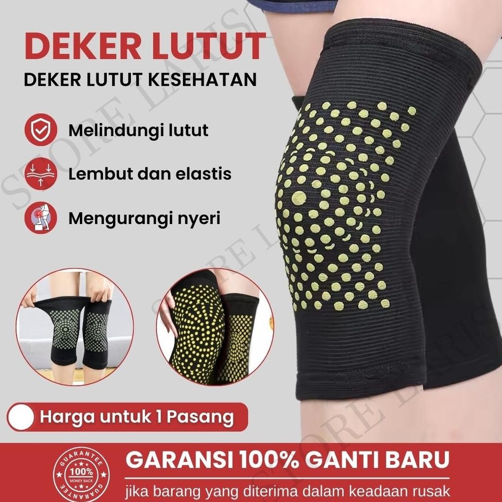 Deker Lutut Kesehatan Terapi Dengkul Penghangat Pelindung Cedera Kaki Tourmaline Magnetik dekker