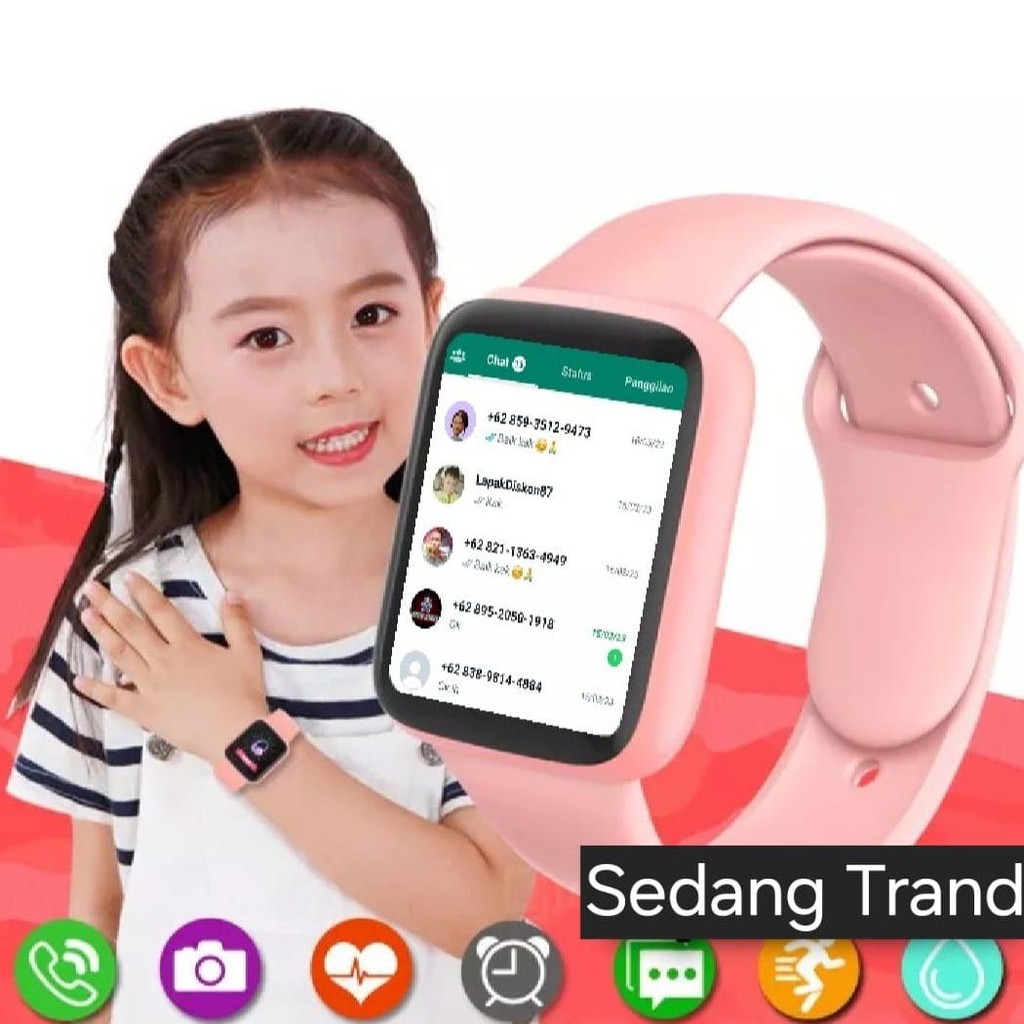 jam tangan pintar android smart watch terbaru anak  pria wanita dewasa led monitor camera musik sens